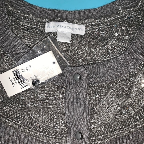 New York & Company Cardigan with Sequins Women’s Size Extra Small - Picture 3 of 8